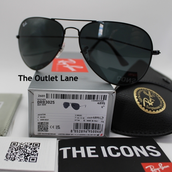 Model Display RayBan Classic Aviator All Black RB3025 - Picture 4 of 16